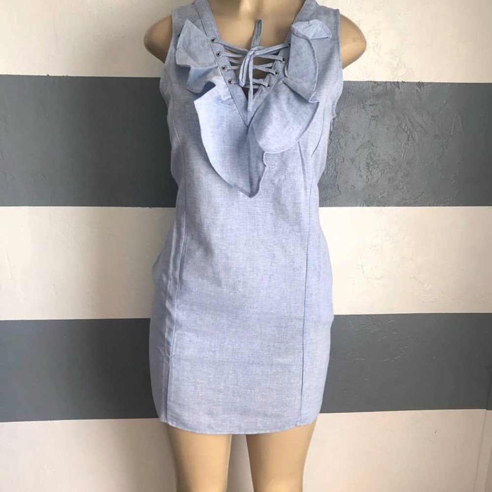 Sleeve Less Dress With Ruffles